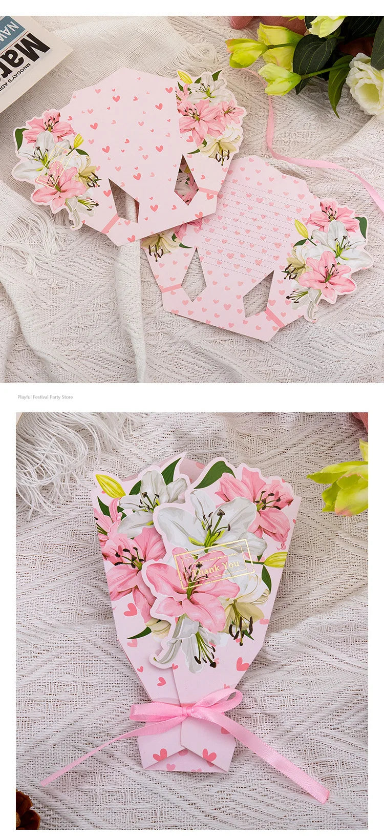 Bouquet Éternel en Papier - Carte Créative