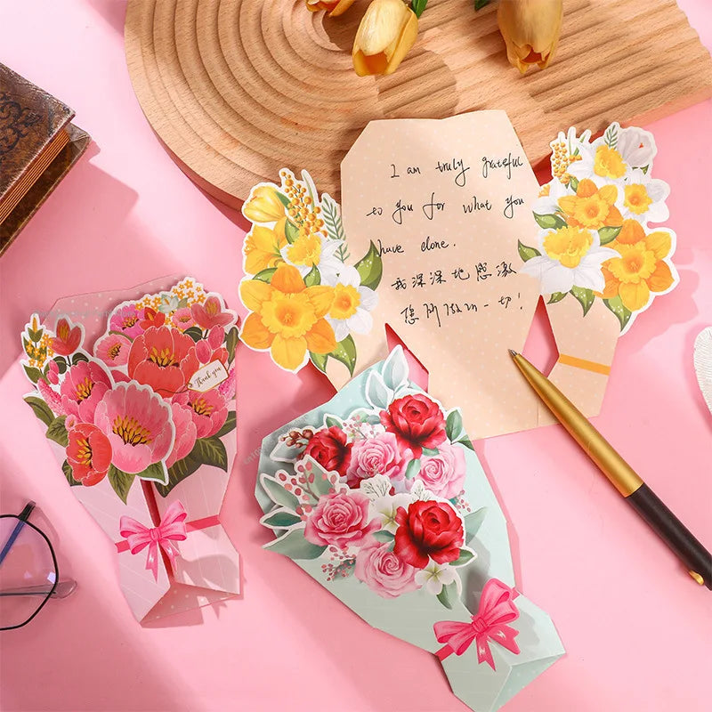 Bouquet Éternel en Papier - Carte Créative